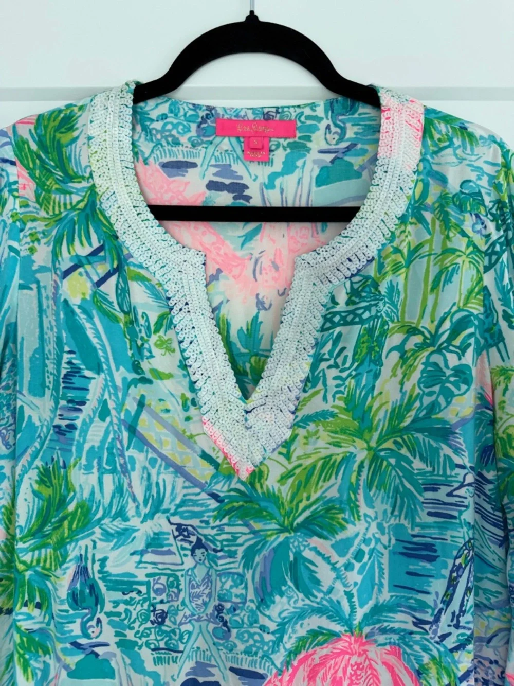 Lilly Pulitzer Renato Bohemian Queen Tunic with Sequin Embellishments, Small - Picture 5 of 15
